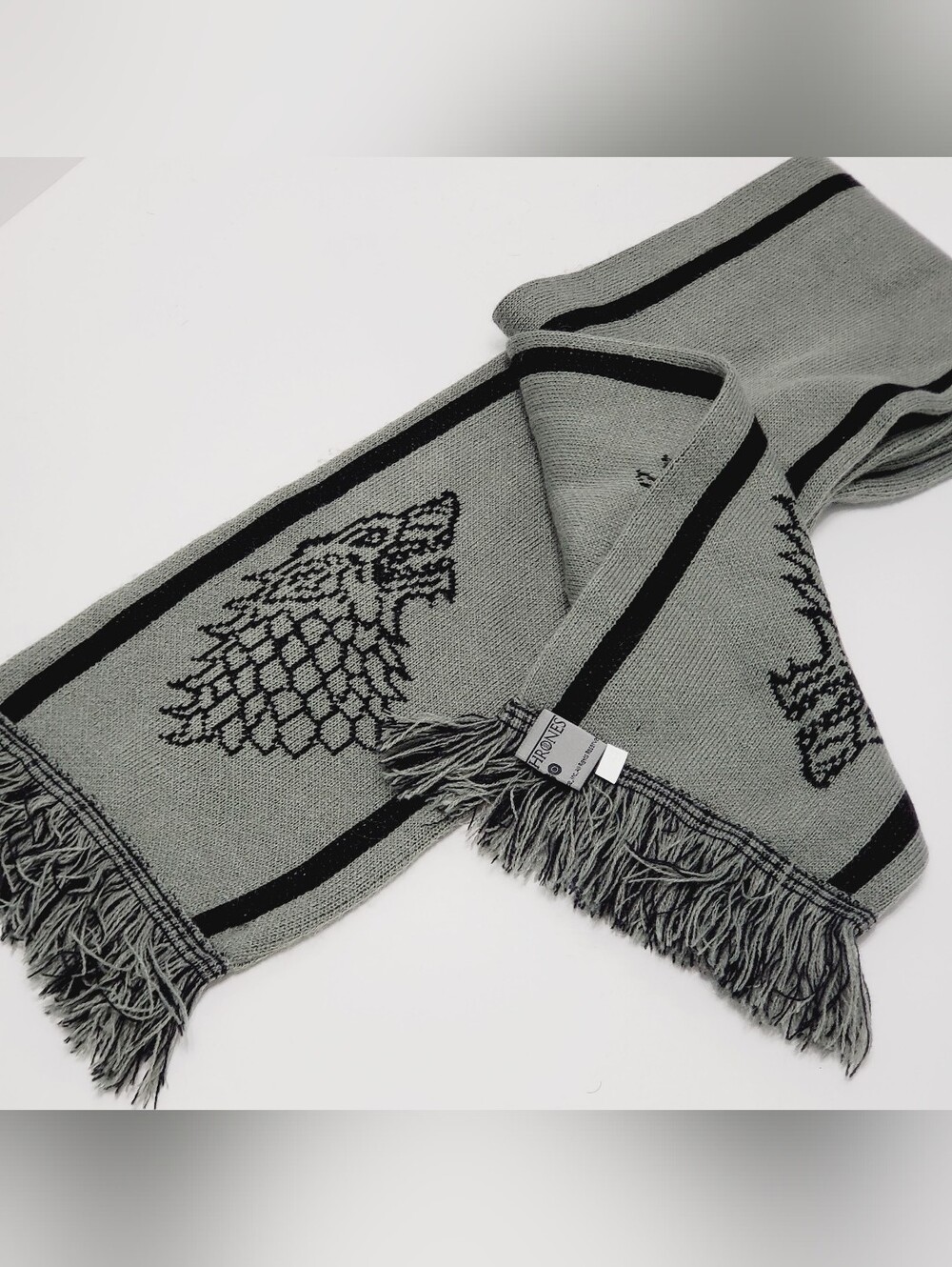 Game of Thrones Gray and Black Dragon Men's Scarf 64x8" Polyester